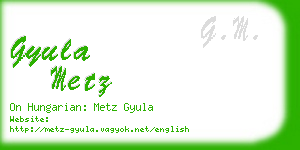 gyula metz business card